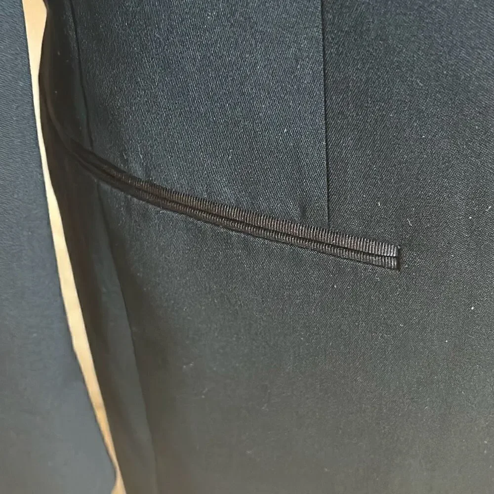 Michael Kors Men's Size 40L Classic Suit Jacket Black Double Button Formal